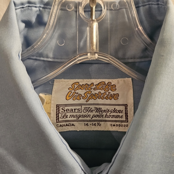 Vintage Sportslife Sears Menswear Blue Button Up | Size Small - Picture 4 of 5